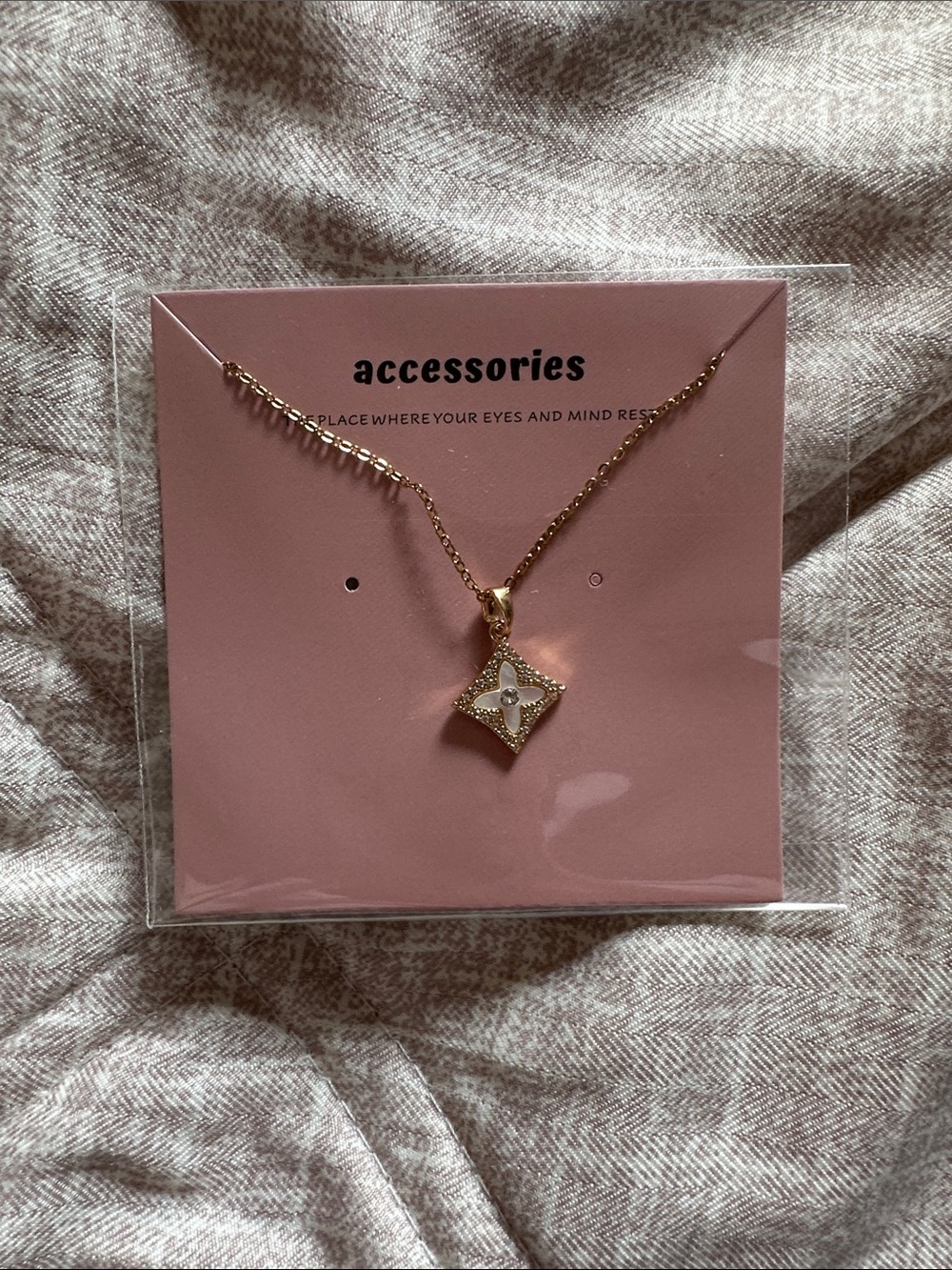 Accessorize Gold and White Star Motif Pendant Necklace
